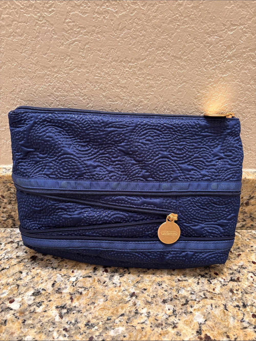 Rare LeSportsac × NIQUEA.D collaboration Blue Paisley Floral Pouch